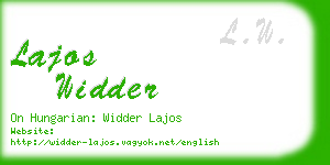 lajos widder business card